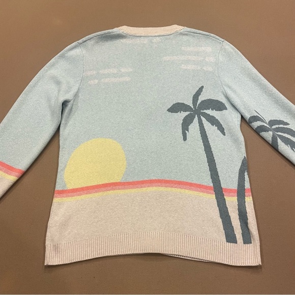 Marine Layer Men’s Palm Tree Sunset Finn Intarsia Cardigan Sweater Size Medium - Picture 10 of 14
